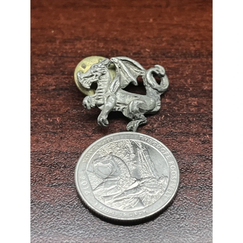 Mythical Silver-Tone Dragon Lapel‎ Hat Pin